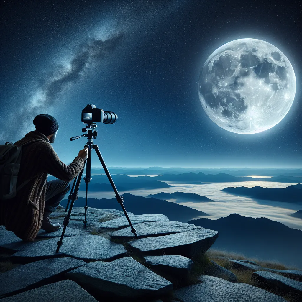 Fotografiar la luna trípode