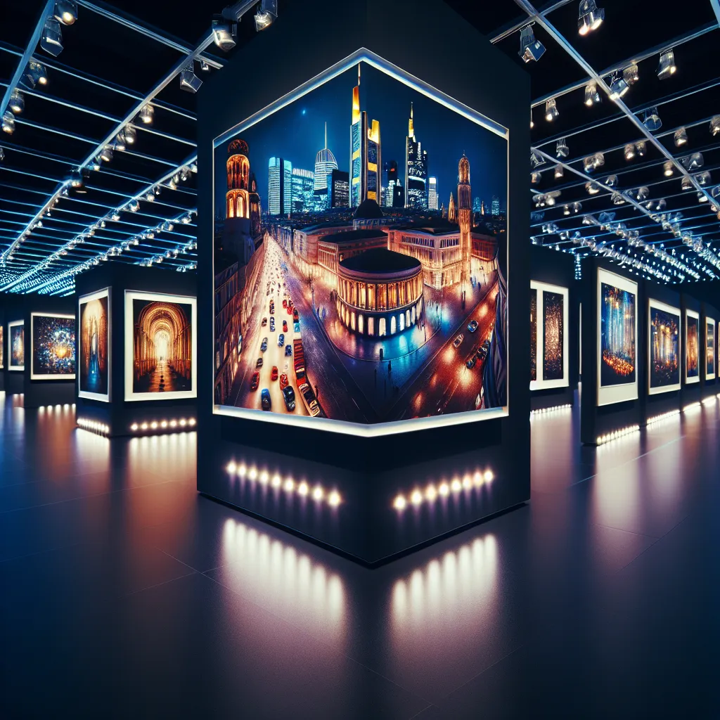 Galería de fotografía nocturna iluminada